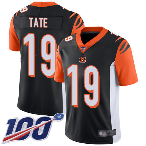 Cincinnati Bengals Limited Black Men Auden Tate Home Jersey NFL Footballl #19 100th Season Vapor Untouchable